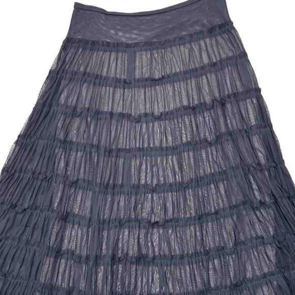 Garnet Hill Tiered Lace Whimsygoth Midi Skirt - Picture 3 of 6